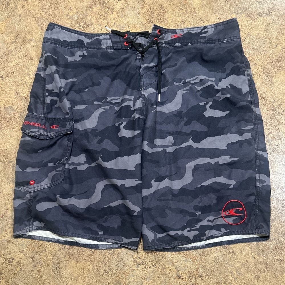 Vintage Y2k Oniell Camo Boardshorts Size 38 Surf Swim Trunks